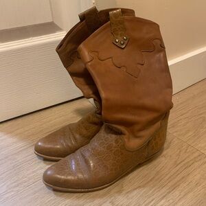 Brown Leather Cowboy Boots